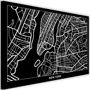 Feeby Obraz na płótnie – Canvas, plan miasta Nowy Jork 90x60 1