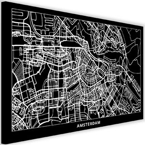 Feeby Obraz na płótnie – Canvas, plan miasta Amsterdam 60x40 1