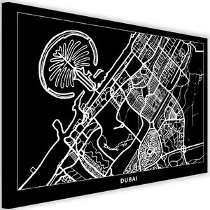 Feeby Obraz na płótnie – Canvas, plan miasta Dubaj 90x60 1