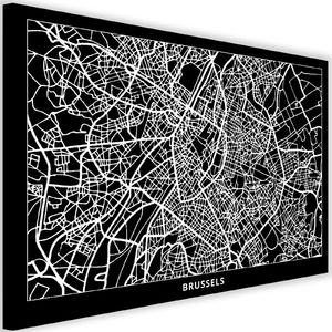 Feeby Obraz na płótnie – Canvas, plan miasta Bruksela 60x40 1