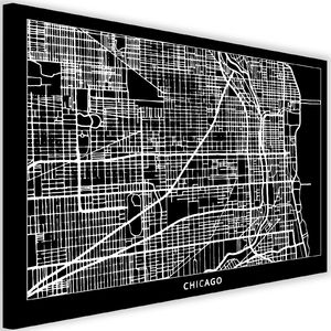 Feeby Obraz na płótnie – Canvas, plan miasta Chicago 60x40 1