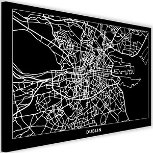 Feeby Obraz na płótnie – Canvas, plan miasta Dublin 60x40 1