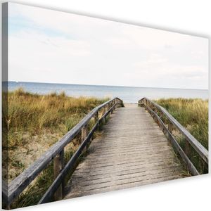 Feeby Obraz na płótnie – Canvas, drewniana droga przy morz 60x40 1