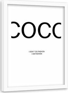 Feeby Obraz w ramie białej, cytat Coco Chanel 80x120 1