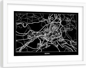 Feeby Obraz w ramie białej, plan miasta Brno 90x60 1