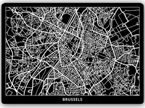 Feeby Wydruk na metalu, plan miasta Bruksela 40x30 1