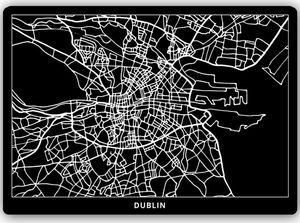 Feeby Wydruk na metalu, plan miasta Dublin 40x30 1