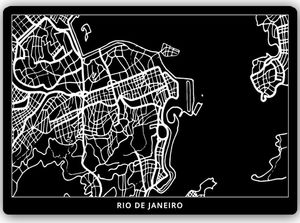 Feeby Wydruk na metalu, plan miasta Rio de Janeiro 70x50 1