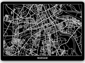 Feeby Wydruk na metalu, plan miasta Warszawa 60x40 1