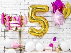 Party Deco Świeczka cyferka z brokatem - 5 - 1 szt. uniwersalny 3