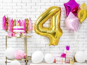 Party Deco Świeczka cyferka z brokatem - 4 - 1 szt. uniwersalny 5