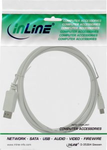 Kabel InLine DisplayPort Mini - DisplayPort 2m biały (17132) 2
