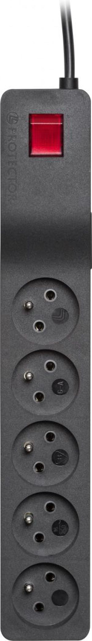 Listwa zasilająca Lestar ZX 510 przeciwprzepięciowa 5 gniazd 1.5 m czarna 4