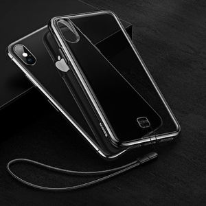 Baseus Baseus Transparent Key usztywnione etui z żelową ramką iPhone XS Max czarny (WIAPIPH65-QA01) uniwersalny 15
