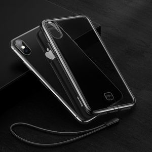 Baseus Baseus Transparent Key usztywnione etui z żelową ramką iPhone XS Max czarny (WIAPIPH65-QA01) uniwersalny 6