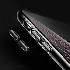 Baseus Baseus Transparent Key usztywnione etui z żelową ramką iPhone XS Max czarny (WIAPIPH65-QA01) uniwersalny 8