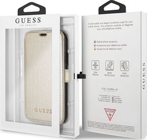 Guess Guess GUFLBKPXIGLGO iPhone X/Xs gold /złoty book Iridescent uniwersalny 6