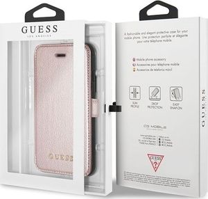 Guess Guess GUFLBKI8IGLRG iPhone 7/8 rose gold /różowo-złoty book Iridescent uniwersalny 6