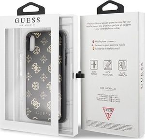 Guess Guess GUHCPXTGGPBK iPhone X/Xs czarny /black hard case Peony G Double Layer Glitter uniwersalny 7