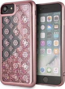 Guess Guess GUHCI8PEOLGPI iPhone 7/8 różowy /pink hard case 4G Peony Liquid Glitter uniwersalny 1