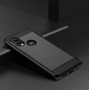 Hurtel Carbon Case elastyczne etui pokrowiec Motorola One Vision czarny uniwersalny 4