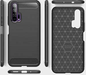 Hurtel Carbon Case elastyczne etui pokrowiec Huawei Honor 20 / 20 Pro czarny uniwersalny 9