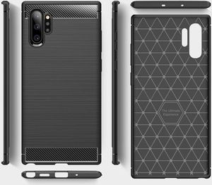 Hurtel Carbon Case elastyczne etui pokrowiec Samsung Note 10 Plus czarny uniwersalny 2