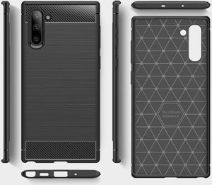Hurtel Carbon Case elastyczne etui pokrowiec Samsung Note 10 czarny uniwersalny 5