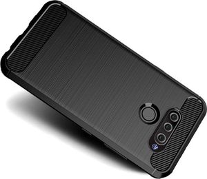 Hurtel Carbon Case elastyczne etui pokrowiec LG Q60 czarny uniwersalny 2