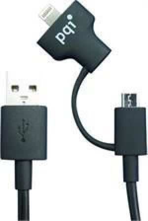 Kabel USB PQI USB - Lightning + microUSB 90 cm (6PCG-008R0001A) 1