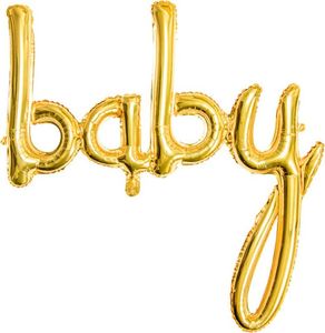 Party Deco Balon foliowy złoty napis Baby - 73,5 x 75,5 cm uniwersalny 1