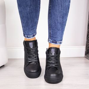 Big Star Sneakersy na koturnie damskie czarne Big Star 36 3