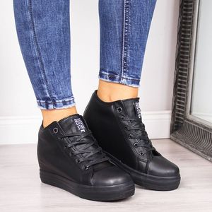 Big Star Sneakersy na koturnie damskie czarne Big Star 36 4