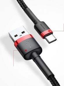 Kabel USB Baseus USB-A - USB-C 3 m Czarno-czerwony (CATKLF-U91) 15