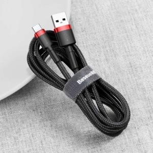 Kabel USB Baseus USB-A - USB-C 3 m Czarno-czerwony (CATKLF-U91) 4