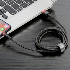 Kabel USB Baseus USB-A - Lightning 3 m Czarno-czerwony (CALKLF-R91) 6