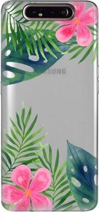 CaseGadget Nakładka do Samsung Galaxy A80/A90 liście i kwiaty 1