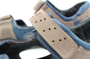 Kent KENT 295 SZARY-NIEBIESKI - Męskie sandały skórzane 41 13