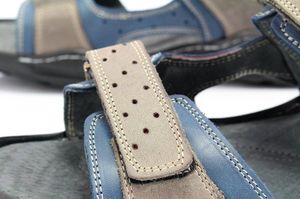 Kent KENT 295 SZARY-NIEBIESKI - Męskie sandały skórzane 41 14