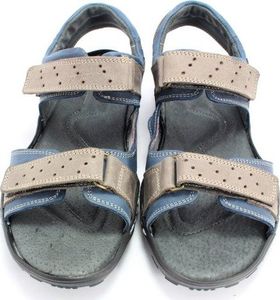 Kent KENT 295 SZARY-NIEBIESKI - Męskie sandały skórzane 41 16