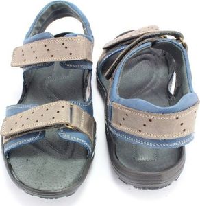 Kent KENT 295 SZARY-NIEBIESKI - Męskie sandały skórzane 41 17