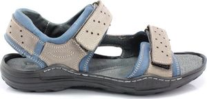 Kent KENT 295 SZARY-NIEBIESKI - Męskie sandały skórzane 41 2