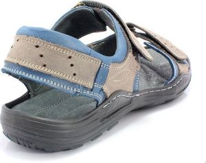 Kent KENT 295 SZARY-NIEBIESKI - Męskie sandały skórzane 41 3