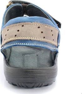 Kent KENT 295 SZARY-NIEBIESKI - Męskie sandały skórzane 41 4