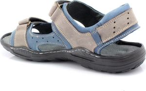Kent KENT 295 SZARY-NIEBIESKI - Męskie sandały skórzane 41 5
