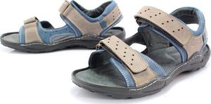 Kent KENT 295 SZARY-NIEBIESKI - Męskie sandały skórzane 41 9