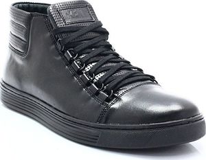 Kent KENT 304 CZARNE - Skórzane trampki za kostkę 44 1