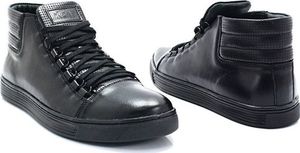 Kent KENT 304 CZARNE - Skórzane trampki za kostkę 44 5