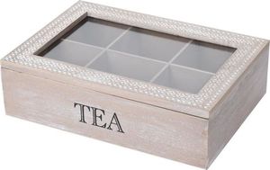Excellent Houseware Pojemnik organizer pudełko na herbatę drewniany uniwersalny 1