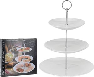 Excellent Houseware Patera 3-piętrowa na ciastka ciasto porcelanowa (150153) 2